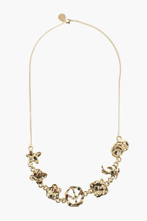 Gold-Tone Chain Necklace With Iconic Motifs