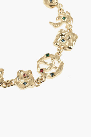 Collana A Catena Effetto Dorato con Motivi Iconici