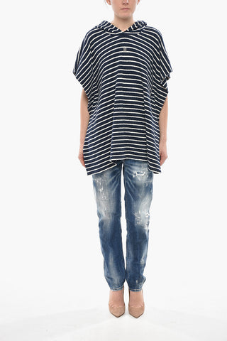 Terry Hoodie with Awning Stripe Pattern