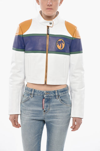 Cropped Leather Jacket CB CLASSIC With Contrast Details