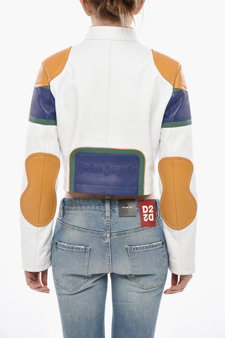 Cropped Leather Jacket CB CLASSIC With Contrast Details