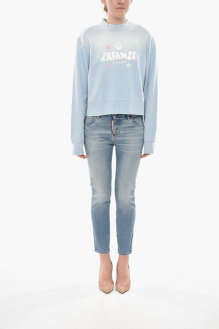 Crewneck Sweatshirt PARADISE PALM with Faded Design