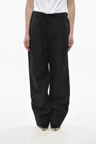 High-Waist Straight-Fit Pants with Drawstring