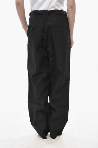 High-Waist Straight-Fit Pants with Drawstring