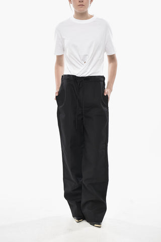 High-Waist Straight-Fit Pants with Drawstring