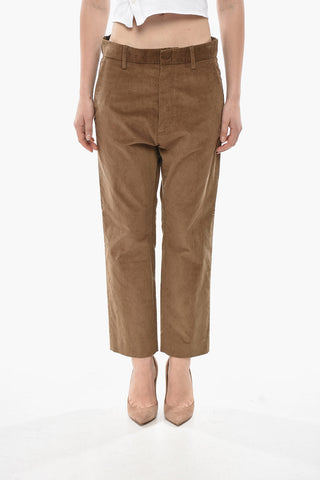 Hose DENNIS FIT aus geripptem Velours
