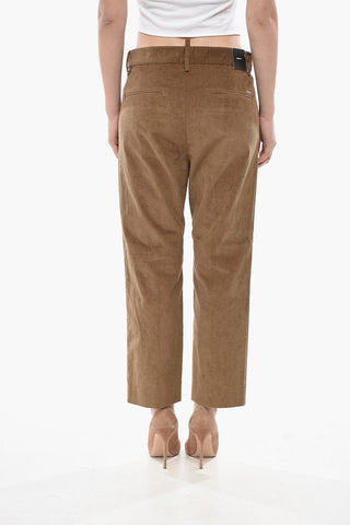 Hose DENNIS FIT aus geripptem Velours