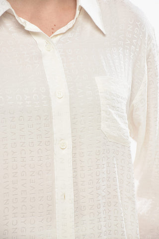Silk Shirt With Monogram Jacquard Motif