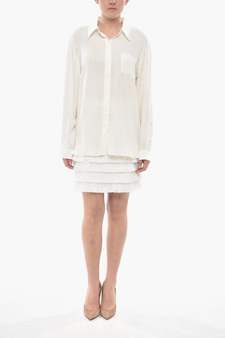 Silk Shirt With Monogram Jacquard Motif