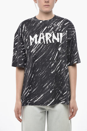 T-Shirt Aus Bedruckter Baumwolle Mit Bedrucktem Logo