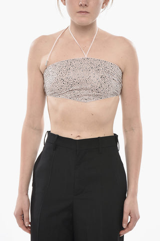 Bandeau Bikini Top with All-Over Crystals