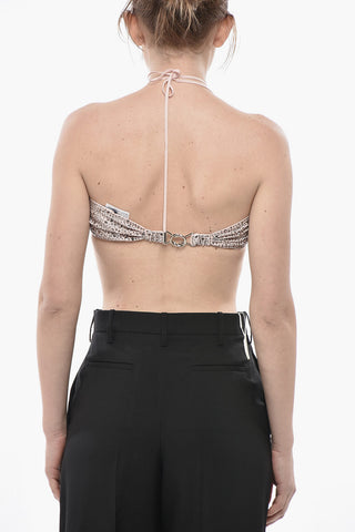 Bandeau Bikini Top with All-Over Crystals