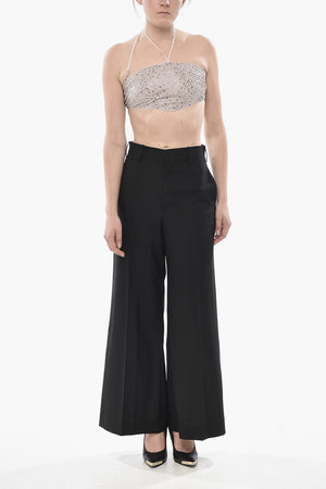 Bandeau-Bikini-Oberteil mit Allover-Kristallen
