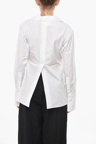 Popelinebluse mit Wickeldesign