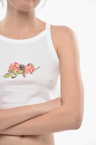 면 크롭탑 ROSES