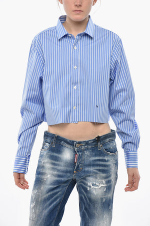 Camicia Casual Crop a Righe Awning