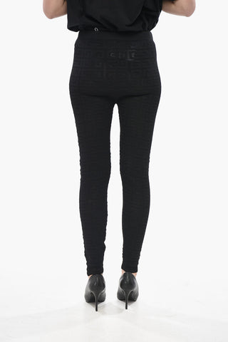 Crochet Fabric Leggings with Monogram Pattern