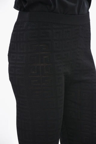 Crochet Fabric Leggings with Monogram Pattern