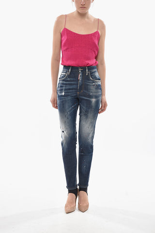 SKI Jeans Stirrup in Denim Stretch a Vita Alta 13cm