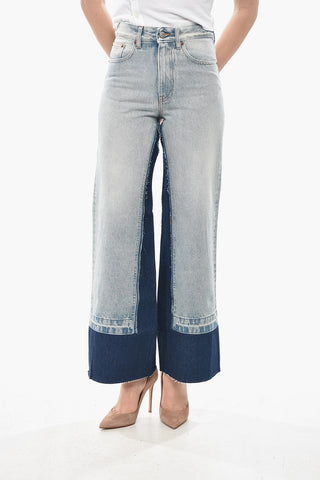 MM6 Bicolor-Jeans mit 29cm rohem Saum