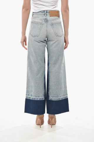 MM6 Bicolor-Jeans mit 29cm rohem Saum