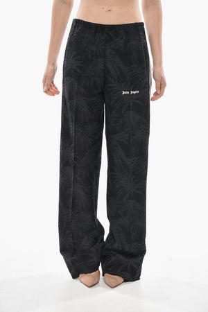 Jacquard Loose Fit Track Pants With Contrast Side Stripes