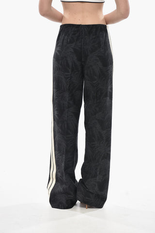 Pantaloni Track Loose Fit in Jacquard con Bande Laterali a Constrato