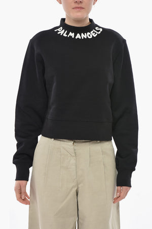 Cropped-Fit Crewneck Sweatshirt SEASONAL LOGO