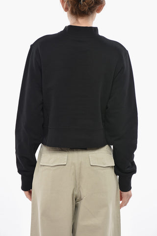 Cropped-Fit Crewneck Sweatshirt SEASONAL LOGO