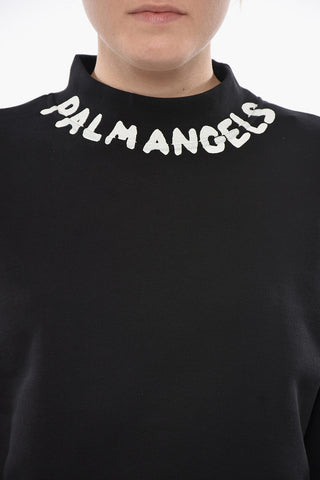 Cropped-Fit Crewneck Sweatshirt SEASONAL LOGO