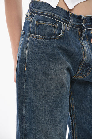 MM0 다크 워시 진 PENDLETON 패턴 턴업 19cm