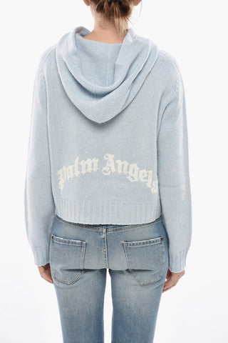 Maglia CURVED LOGO con Cappuccio e Logo in Jacquard