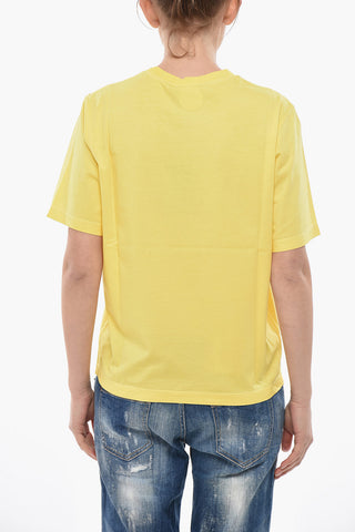Crewneck T-Shirt EASY FIT in Solid Color with Contrast Logo