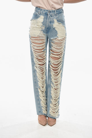 MM6 Slim-Fit Distressed Denim Jeans 22cm
