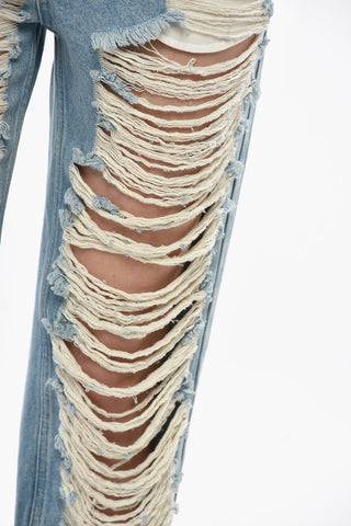 MM6 Slim-Fit-Jeans aus Distressed-Denim 22cm