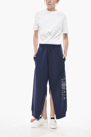 MM6 Joggers Cropped Fit in Cotone con Spacchi