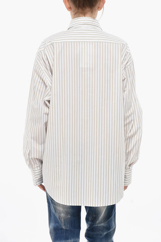 캐주얼 면 어닝 스트라이프 셔츠