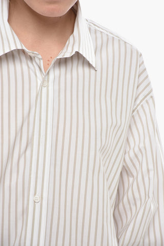 캐주얼 면 어닝 스트라이프 셔츠