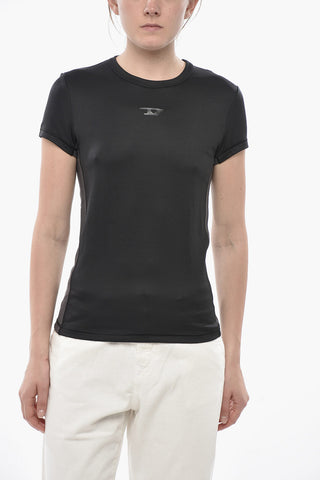 Crewneck T-Shirt T-OVALD-OUT Solid Color with Tone-on-Tone Monogram