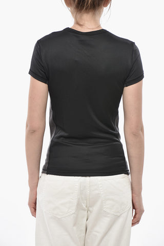 Crewneck T-Shirt T-OVALD-OUT Solid Color with Tone-on-Tone Monogram