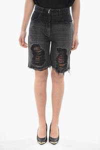 Denim-Shorts im Destroyed-Look mit Gürtelschlaufen