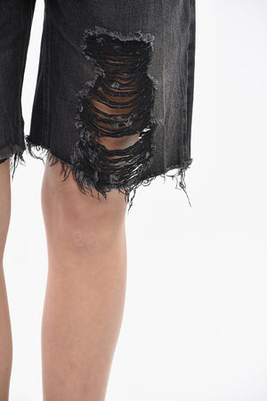 Denim-Shorts im Destroyed-Look mit Gürtelschlaufen