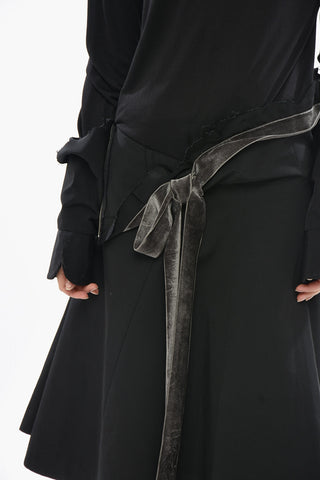 MM1 Double-Fabric Midi Shirt Dress