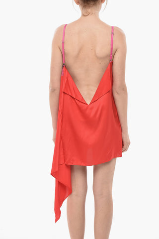 Satin Slip Dress with Lace Detail