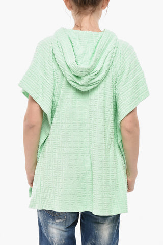 Terry Poncho-Fit Hoodie with Jacquard Monogram Pattern