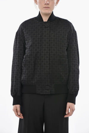Bomber Trapuntato in Misto Lana Monogram