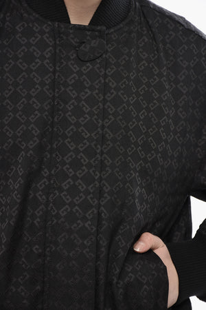 Bomber Trapuntato in Misto Lana Monogram