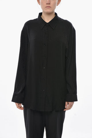 Seidenbluse mit Monogramm-Jacquard-Motiv