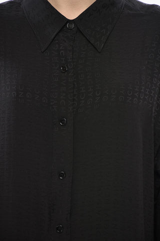 Silk Blouse With Monogram Jacquard Motif