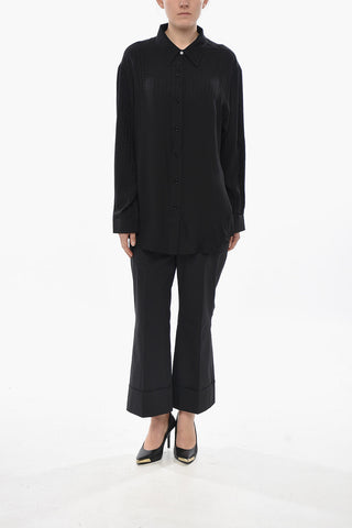 Seidenbluse mit Monogramm-Jacquard-Motiv